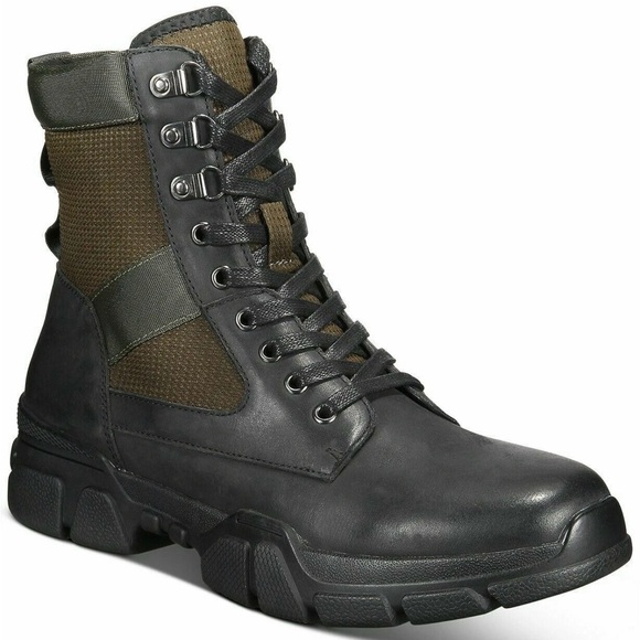 INC International Concepts Men's Black/Olive Donivan Boots 9.5 - Picture 1 of 9